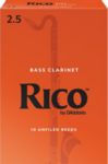 Rico by D'Addario REA1025 Bass Clarinet Reeds, Strength 2.5, 10 Pack