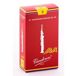 Vandoren SR303R Soprano Sax Java Red Reeds Strength #3; Box of 10