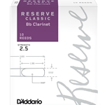 Reserve DCT1025 Classic Bb Clarinet Reeds, Strength 2.5, 10-pack