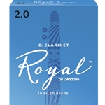 Rico by D'Addario RCB1020 Royal by Bb Clarinet Reeds, Strength 2, 10-pack