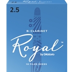 Royal by Daddario  Royal by D'Addario RCB1025 Bb Clarinet Reeds, Strength 2.5, 10-pack