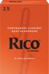 Rico by D'Addario RFA1025 Contra Clarinet/Bass Sax Reeds, Strength 2.5, 10-pack