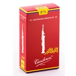 Vandoren SR3025R Soprano Sax Java Red Reeds Strength #2.5; Box of 10