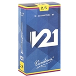 Vandoren CR8025 Bb Clarinet V21 Reeds Strength #2.5; Box of 10