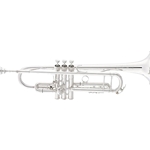 King 2055T Silver Flair Bb Trumpet with Thumb Saddle, (L) .462" Bore, Silver Plated Finish, Carbon Fiber Case, Bach SP 3C Mouthpiece