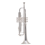 Bach LR180S37 Stradivarius Reverse 180 Bb Trumpet, (ML) .459" Bore, Silver Plated Finish, Deluxe Hardshell Case, Bach SP 7C Mouthpiece