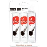 Vandoren JCR012-3 Bb Clarinet JUNO Reeds; Strength #2; 3 Card