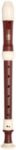 Yamaha YRS-312B Soprano Recorder; key of C; Baroque fingering; double holes: C-C#; D-D#; three-piece construction; simulated rosewood finish