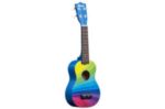 Amahi DDUK10 Tropical Series Soprano Ukulele with Wavy Rainbow Design includes basic nylon bag