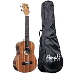 Amahi UK120CW Mahogany Series Concert Ukulele, Traditional Shape, Select Mahogany Top, Back & Sides includes basic vinyl bag