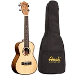 Amahi UK225B Classic Series Baritone Ukulele, Spruce Top, Mahogany Back & Sides includes padded bag