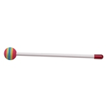 Remo HK-1224-10 Mallet, Rainbow, 3/8" x 10", White Plastic Handle, 36mm Multi-Colored Foam Head