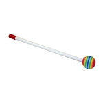 Remo HK-1225-08 Mallet, Rainbow, 3/8" x 8", White Plastic Handle, 36mm Multi-Colored Foam Head