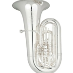 Eastman EBC836S PRO CC TUBA - 6/4 SIZE, 4 FRONT-ACTION PISTONS + 5TH ROTARY VALVE, SILVER-PLATED, #2E SHIRES USA MTPC