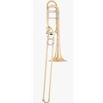 S.E. Shires STBQ30GA Professional Trombone, Bb/F, Open Wrap F-Attachment, Axial-Flow Valve, 0.547" (13.89 mm), 8.5" (215.9 mm), Two-Piece, Medium-Weight, Gold Brass With Soldered Bead, 3 Interchangable, Clear Lacquer, Mouthpiece, Ultra-Pure Maintenance Kit, and Deluxe Backpack Case