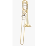 S.E. Shires STBQ36YR Professional Bass Trombone, Bb/F/Gb, Independent F/Gb Rotary Valves, 0.562" (14.27 mm), 9.5" (241.3 mm), Two-Piece, Medium-Weight, Yellow Brass With Soldered Bead, 3 Interchangable, Clear Lacquer, Mouthpiece, Ultra-Pure Maintenance Kit, and Deluxe Backpack Case