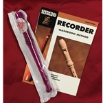 Trophy TD180PR-BOOK Candy Apple Recorder Bundle Pack (w/ Purple Recorder & Book)
