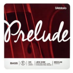 Prelude by D'addario J614 3/4M Bass Single E String, 3/4 Scale, Medium Tension