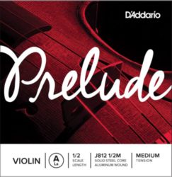 Prelude by D'addario J812 1/2M Violin Single A String, 1/2 Scale, Medium Tension