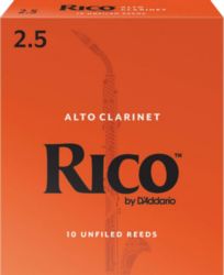 Rico by D'Addario RDA1025 Alto Clarinet Reeds, Strength 2.5, 10 Pack