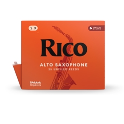 Rico by D'Addario RJA2520 Alto Sax Reeds, Strength 2, 25-pack