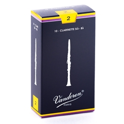 Vandoren CR102 Bb Clarinet Traditional Reeds Strength #2; Box of 10