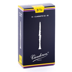 Vandoren CR1035 Bb Clarinet Traditional Reeds Strength #3.5; Box of 10