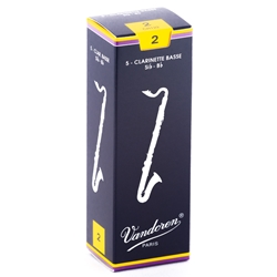 Vandoren CR122 Bass Clarinet Traditional Reeds Strength #2; Box of 5