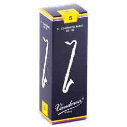 Vandoren CR125 Bass Clarinet Traditional Reeds Strength #5; Box of 5