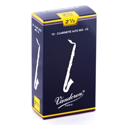 Vandoren CR1425 Alto Clarinet Traditional Reeds Strength #2.5; Box of 10