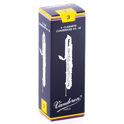 Vandoren CR153 Contrabass Clarinet Traditional Reeds Strength #3; Box of 5