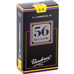 Vandoren CR5035 Bb Clarinet 56 Rue Lepic Reeds Strength #3.5; Box of 10