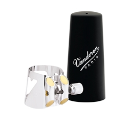 Vandoren LC01P Optimum Ligature and Plastic Cap for Bb Clarinet; Silver-Plated