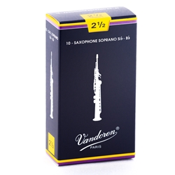 Vandoren SR2025 Soprano Sax Traditional Reeds Strength #2.5; Box of 10