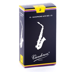 Vandoren SR212 Alto Sax Traditional Reeds Strength #2; Box of 10