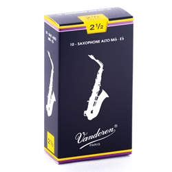 Vandoren SR2125 Alto Sax Traditional Reeds Strength #2.5; Box of 10