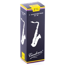 Vandoren SR2225 Tenor Sax Traditional Reeds Strength #2.5; Box of 5