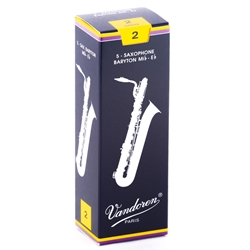 Vandoren SR242 Bari Sax Traditional Reeds Strength #2; Box of 5