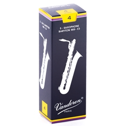 Vandoren SR244 Bari Sax Traditional Reeds Strength #4; Box of 5