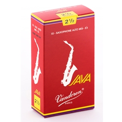 Vandoren SR2625R Alto Sax Java Red Reeds Strength #2.5; Box of 10