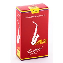 Vandoren SR2635R Alto Sax Java Red Reeds Strength #3.5; Box of 10