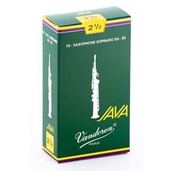 Vandoren SR3025 Soprano Sax Java Reeds Strength #2.5; Box of 10