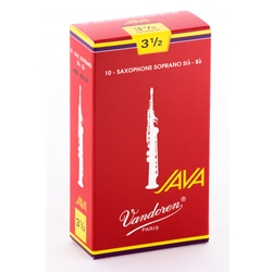 Vandoren SR3035R Soprano Sax Java Red Reeds Strength #3.5; Box of 10