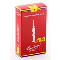 Vandoren SR304R Soprano Sax Java Red Reeds Strength #4; Box of 10
