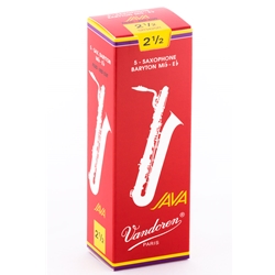 Vandoren SR3425R Bari Sax Java Red Reeds Strength #2.5; Box of 5