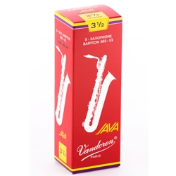 Vandoren SR3435R Bari Sax Java Red Reeds Strength #3.5; Box of 5