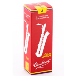 Vandoren SR343R Bari Sax Java Red Reeds Strength #3; Box of 5