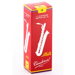 Vandoren SR344R Bari Sax Java Red Reeds Strength #4; Box of 5