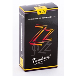 Vandoren SR4035 Soprano Sax ZZ Reeds Strength #3.5; Box of 10