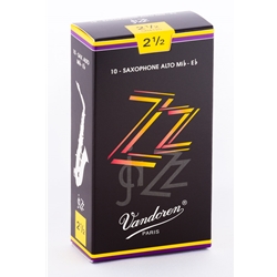 Vandoren SR4125 Alto Sax ZZ Reeds Strength #2.5; Box of 10